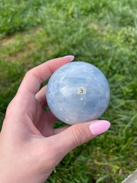 Blue Calcite sphere #3