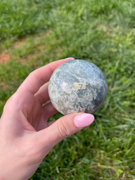 Moss Agate sphere #7