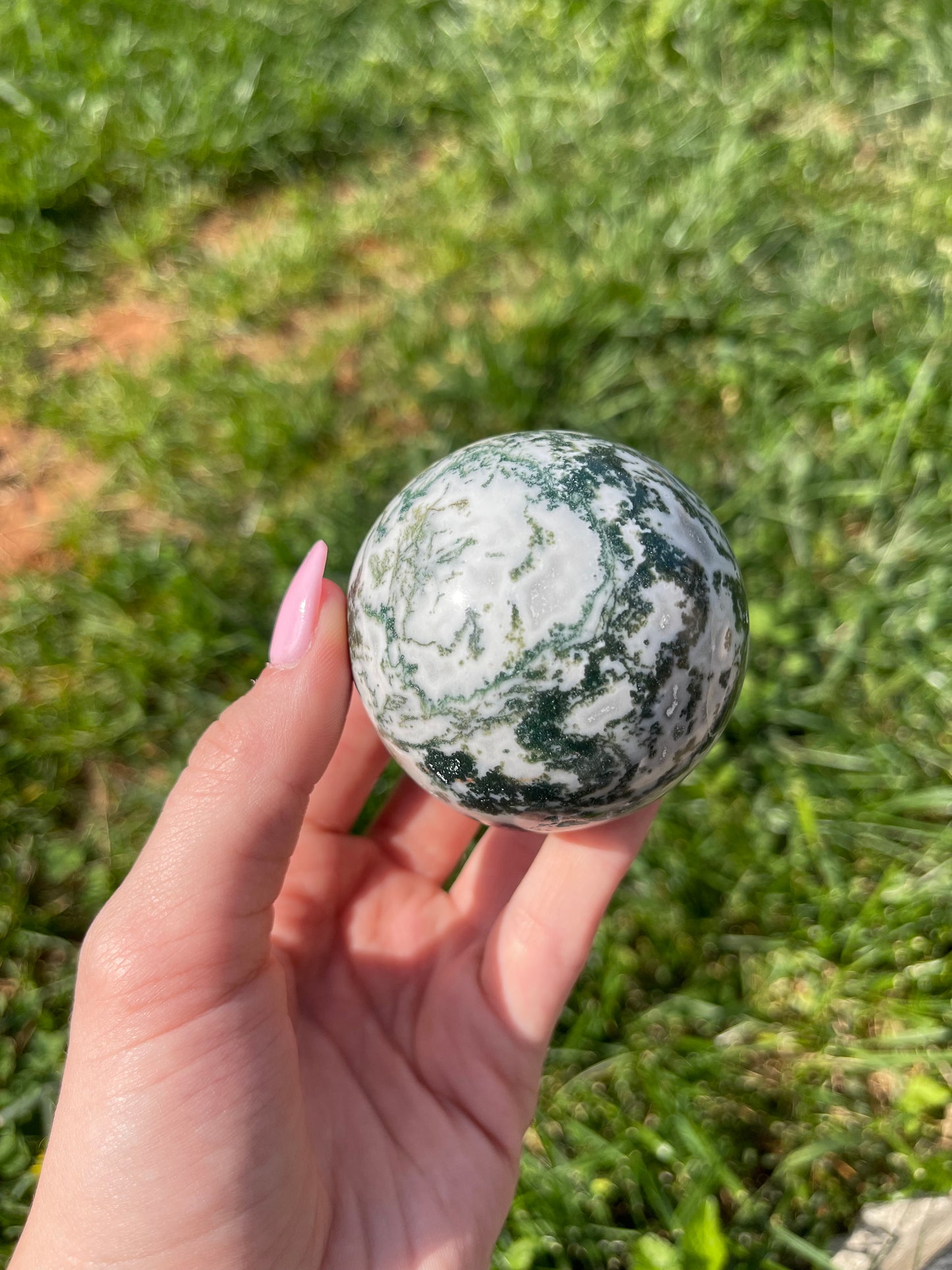 Moss Agate sphere #4