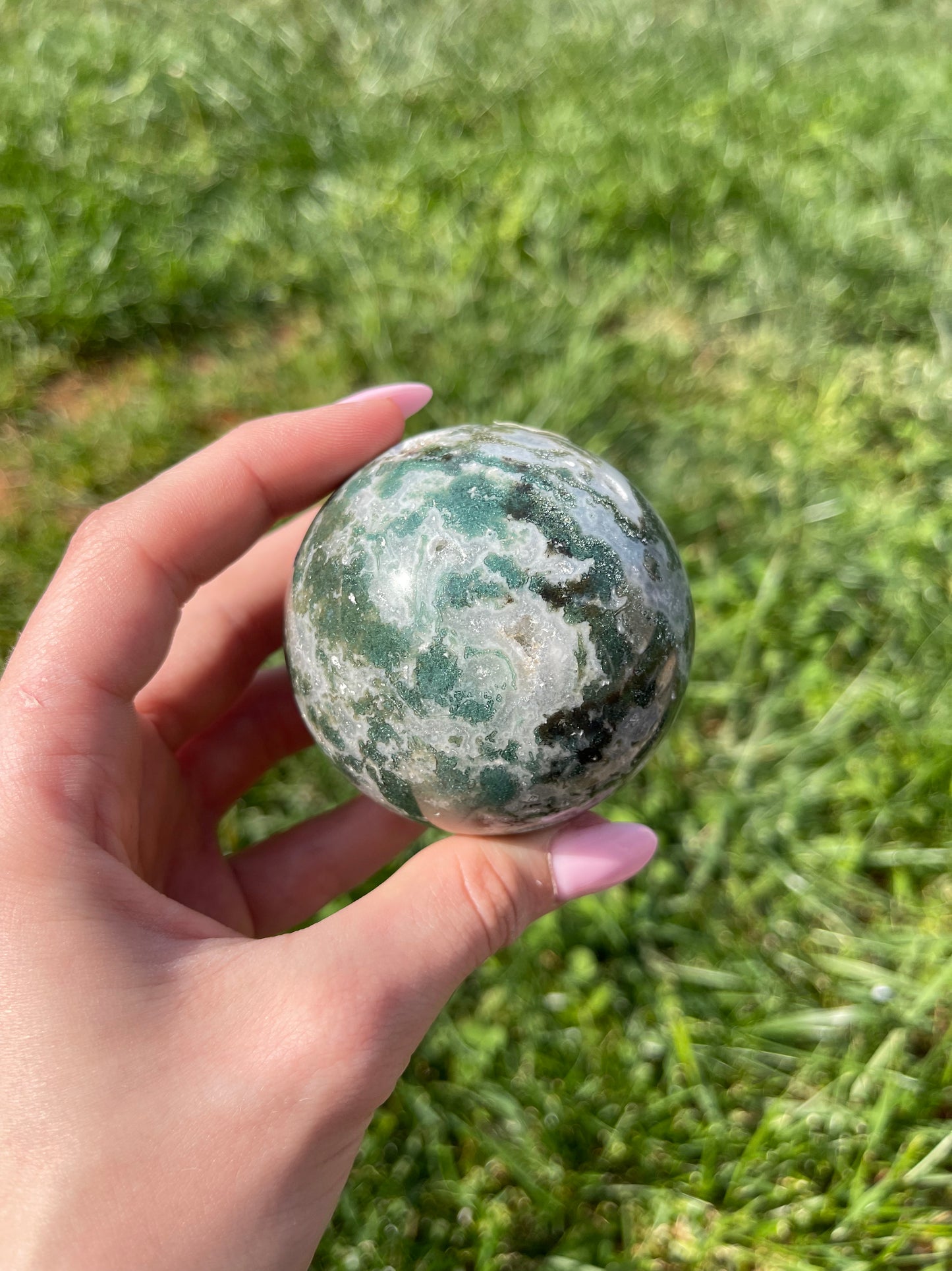 Moss Agate sphere #8