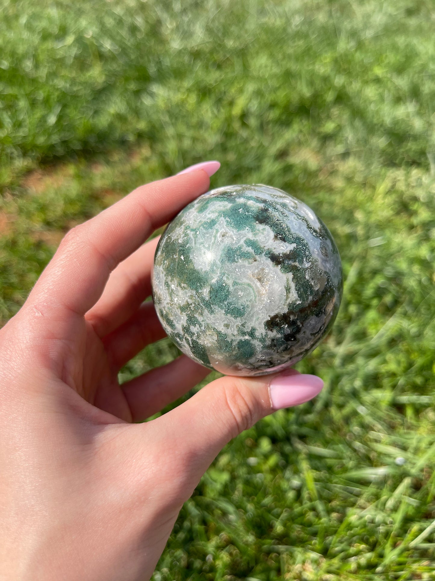 Moss Agate sphere #8