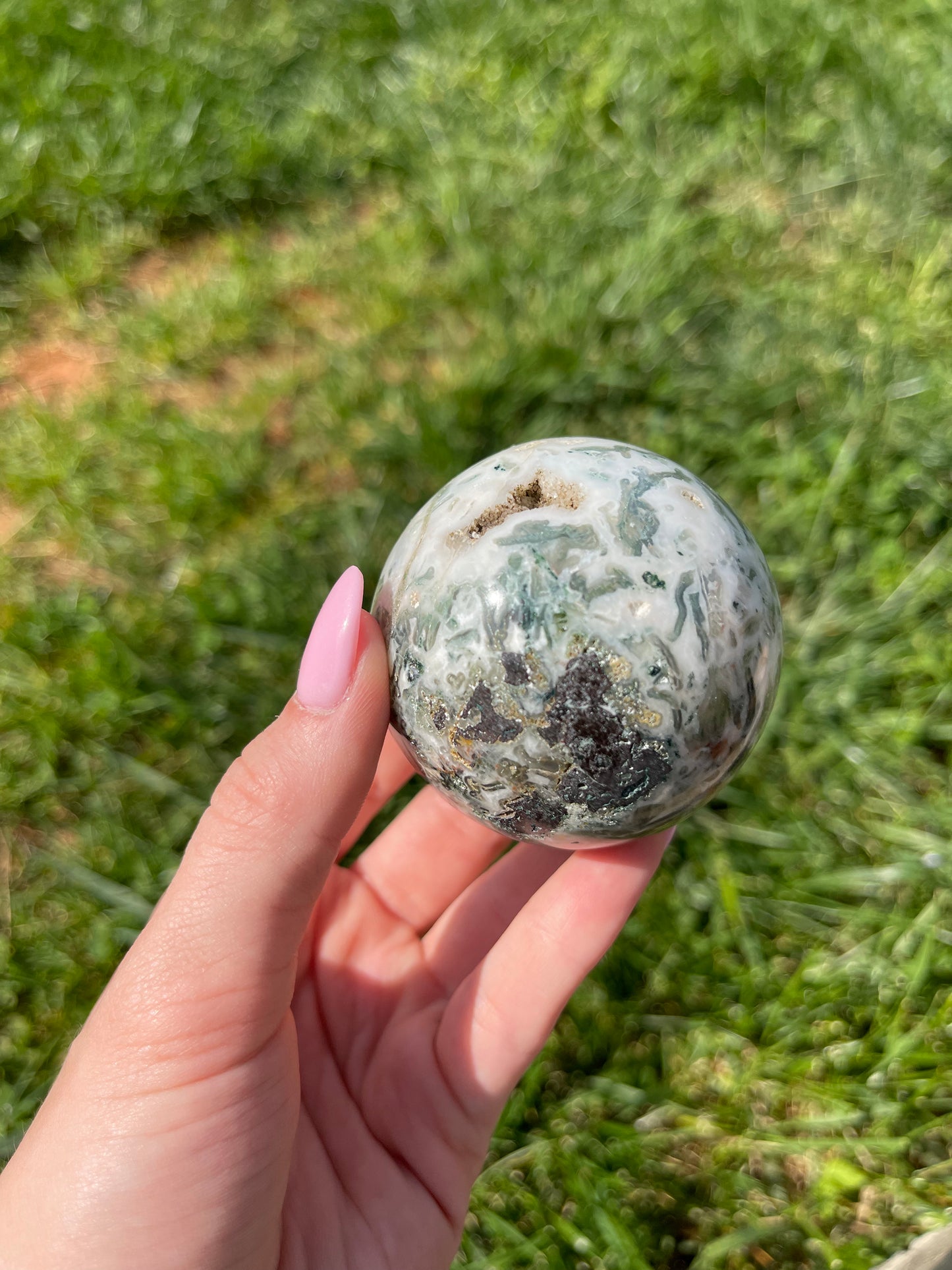 Moss Agate sphere #5