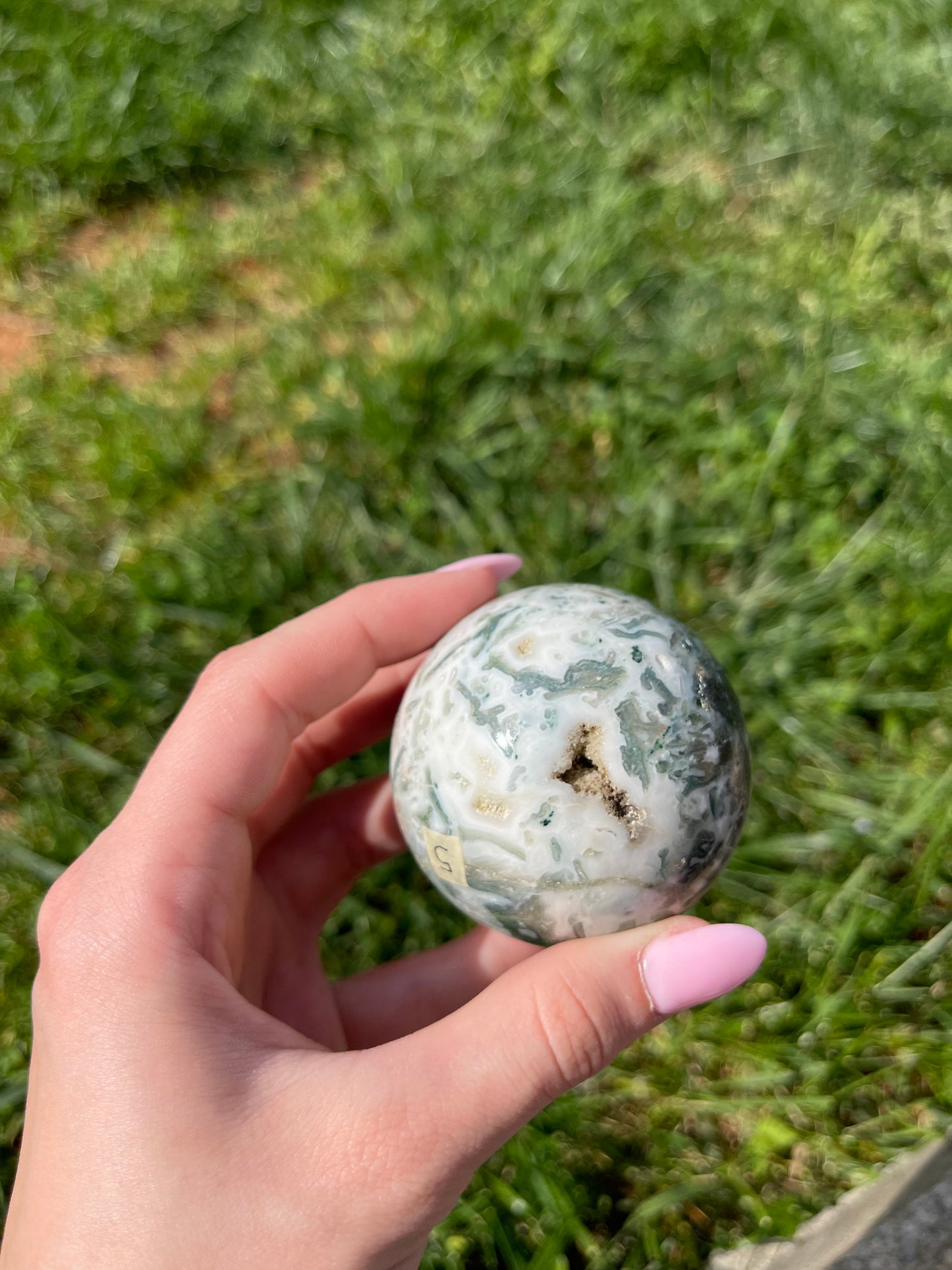 Moss Agate sphere #5