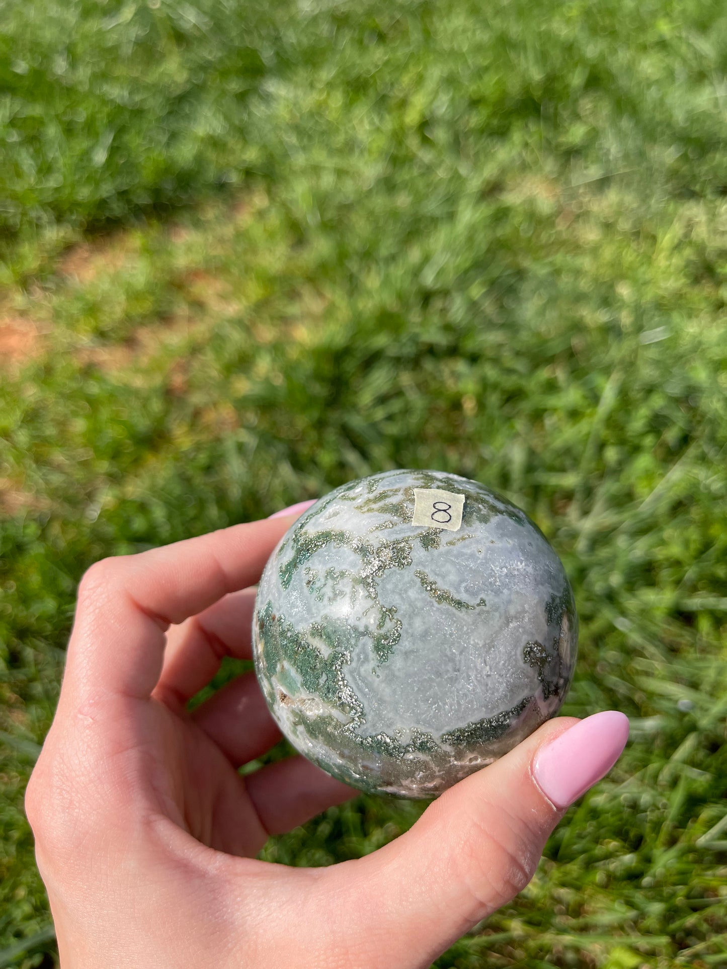 Moss Agate sphere #8