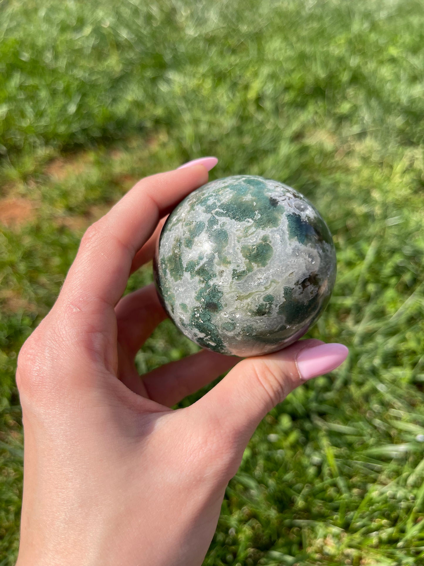 Moss Agate sphere #8