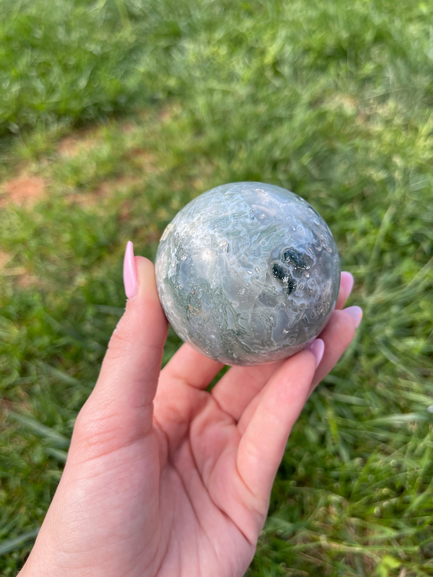 Moss Agate sphere #7