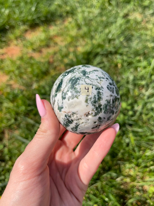 Moss Agate sphere #4