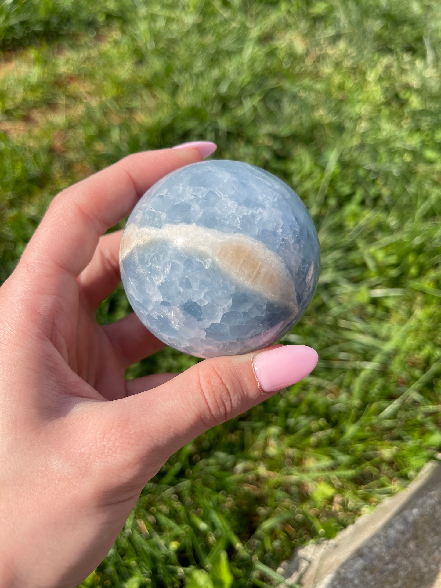 Blue Calcite sphere #5