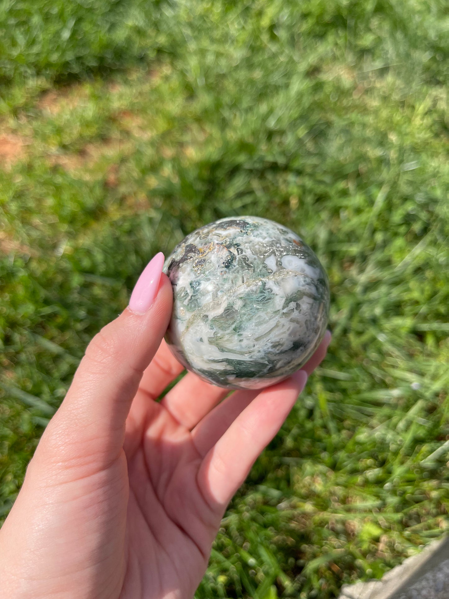 Moss Agate sphere #5